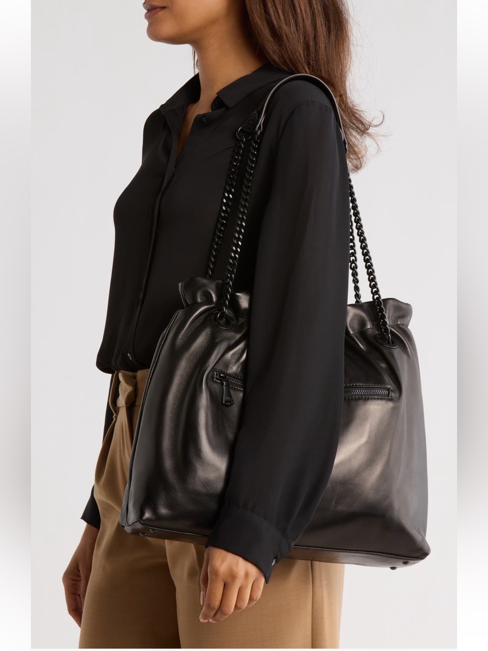 Aimee Kestenberg Willow Leather Shoulder Tote Bag Purse - Picture 12 of 14